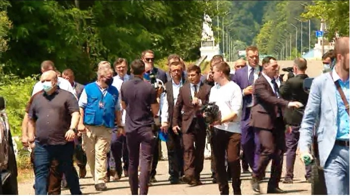 ვოლოდიმირ ზელენსკი ენგურის ხიდზე, საოკუპაციო ხაზთან ჩავიდა 