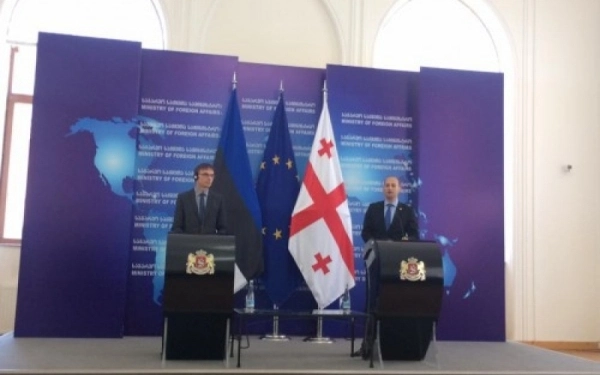 ესტონეთის საგარეო საქმეთა მინისტრი მიხეილ ჯანელიძეს შეხვდა 