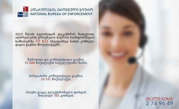 აღსრულების ეროვნულ ბიუროში 6 თვის განმავლობაში გაწეული კონსულტაციის სტატისტიკა