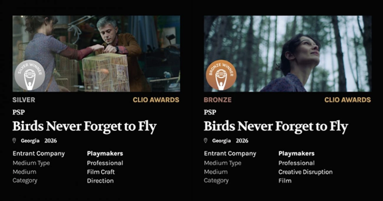 PSP-ს კამპანიამ "ჩიტებს ფრენა არ ავიწყდებათ" CLIO Awards-ის 2 ჯილდო მოიპოვა