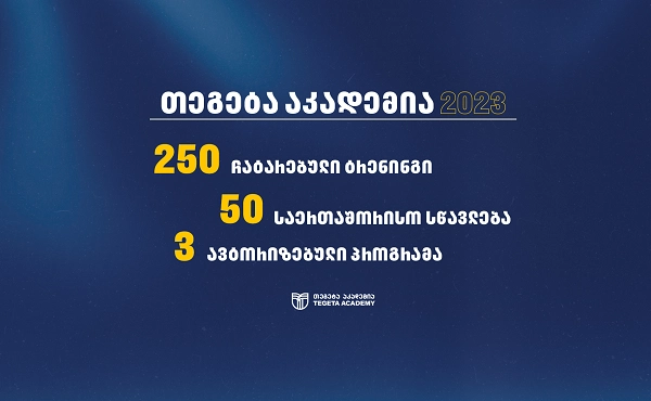  6000-მდე სატრენინგო საათი, 50-ზე მეტი საერთაშორისო სწავლება და 3 ავტორიზებული პროგრამა - "თეგეტა აკადემიის" 2023 წელი