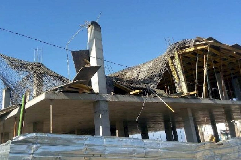 თელავში, მშენებარე კორპუსის ნაწილი ჩამოინგრა
