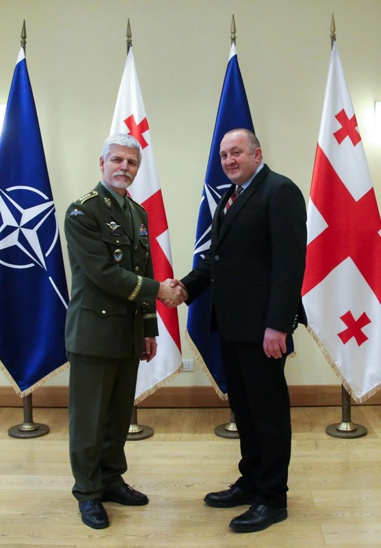 საქართველოს პრეზიდენტი NATO-ს სამხედრო კომიტეტს შეხვდა